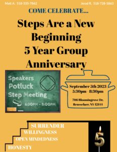 Steps are a New Beginning 5 Year Group Anniversary @ Rensselaer | New York | United States