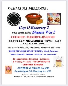 Cup O Recovery Soup Cookoff 2 & Dessert War @ Healing Springs | Saratoga Springs | New York | United States