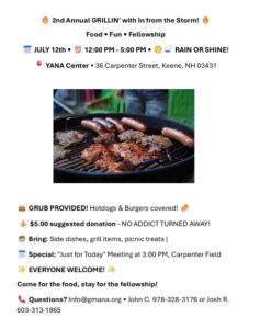 2nd Annual Grillin with in from the Storm @ YANA Center | Keene | New Hampshire | United States