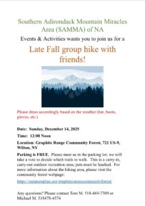 Samma Group Hike With Friends @ Graphite Range Community Forest | Wilton | New York | United States